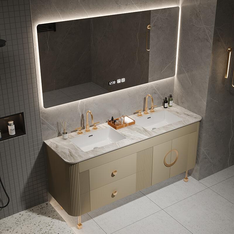 Custom Waterproof Bathroom Double Vanity YALIG Design Modern Design Custom Width