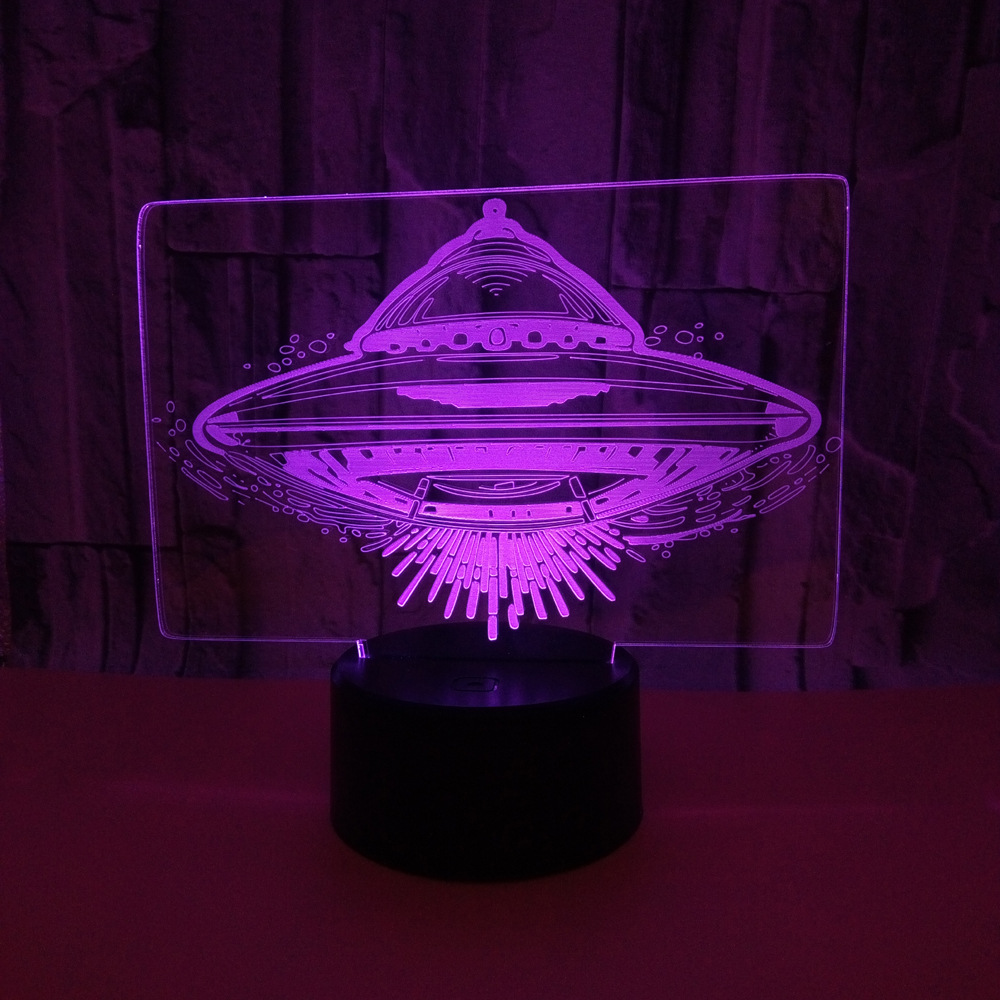 New custom OEM UFO 3D Light Colorful Touch Remote Control LED Visual Light Festival Gift 3D Night Light