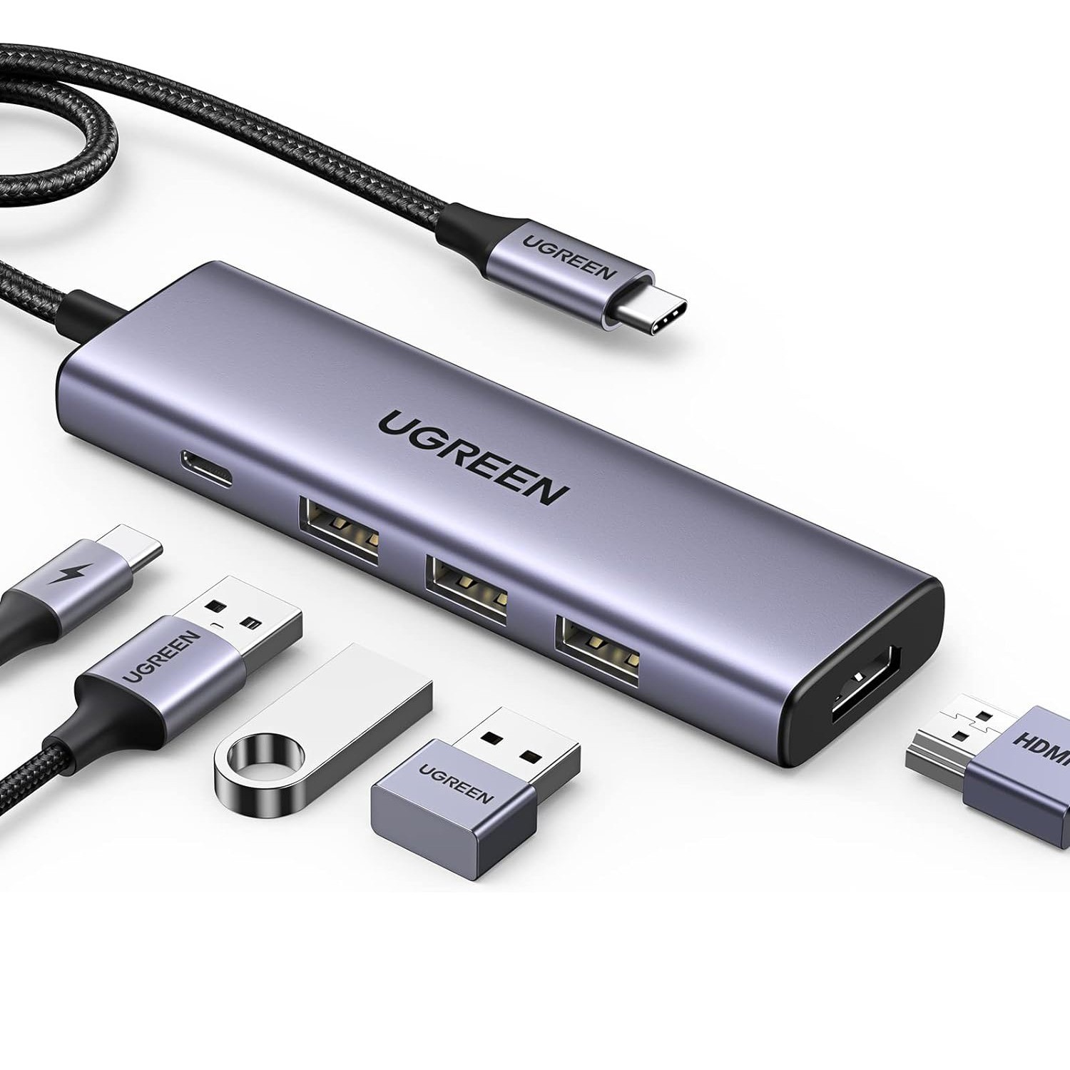  5 In 1 USB C Multiport Hub 100W 5Gbps USB C Dongle For MacBook Pro Manufactures