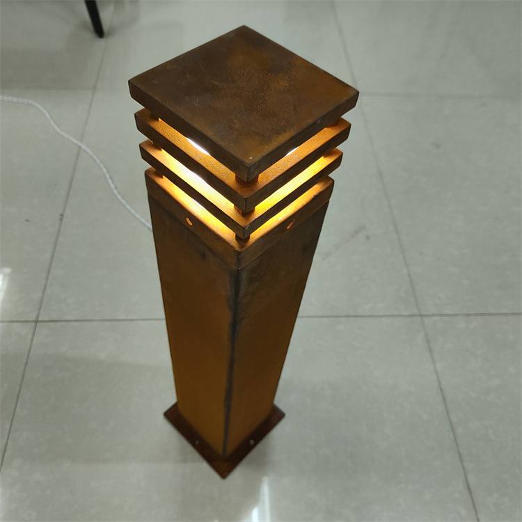 Light Outdoor Waterproofing Corten Bollard Light Modern Lawn Light 12Watt Garden Lights
