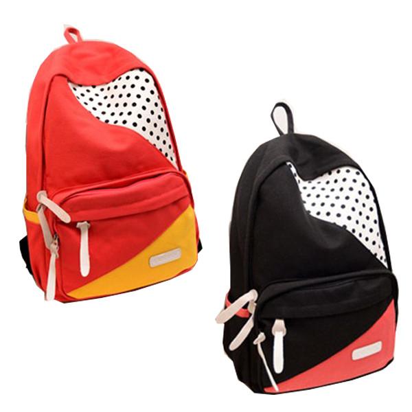 Fashionable Large Durable Backpack For High School Students , Red / Black /
