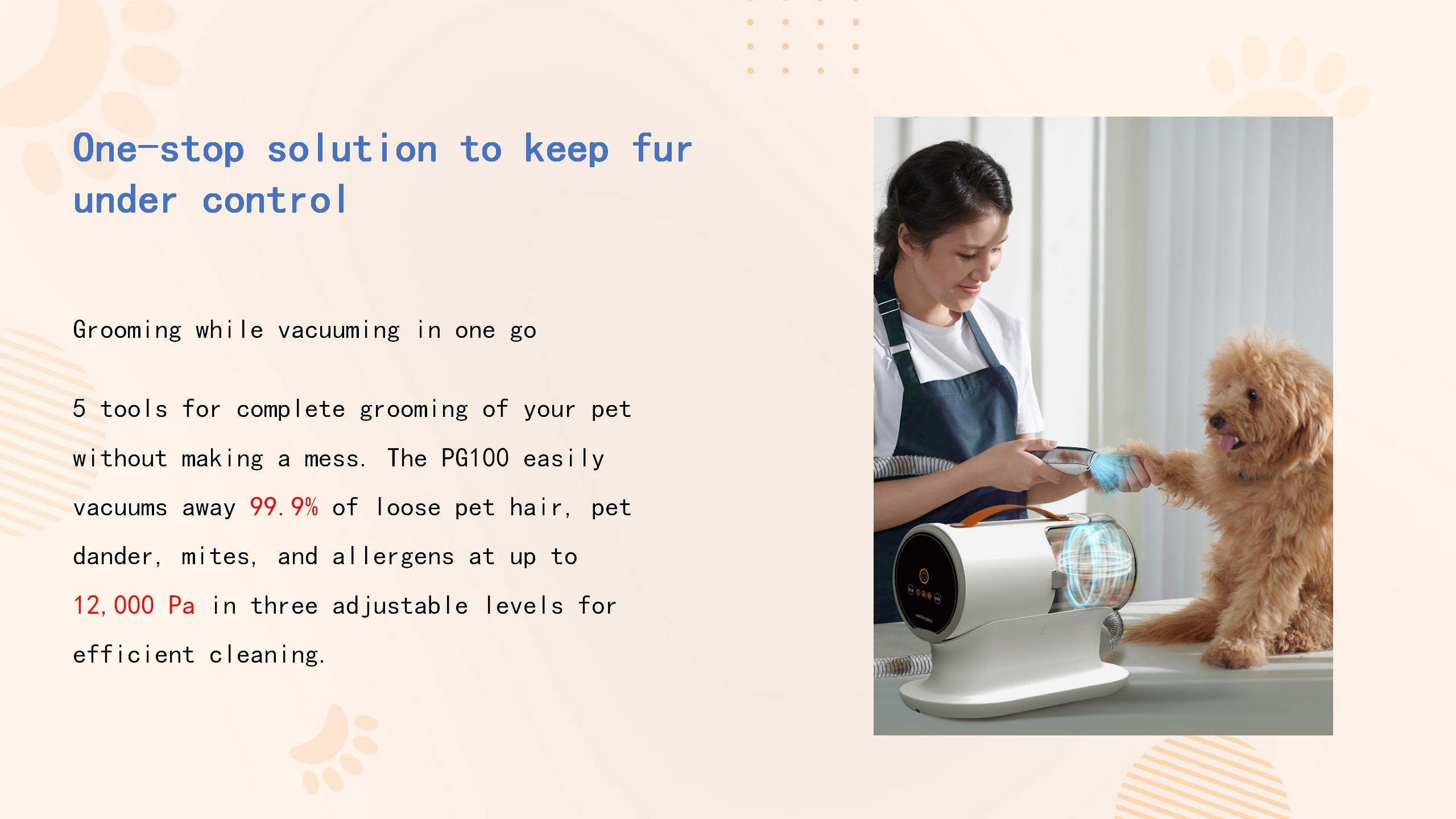 2L Innovative Pet Vacuum Cleaner Electric Clipper Brush Cleaner Kit OEM ODM