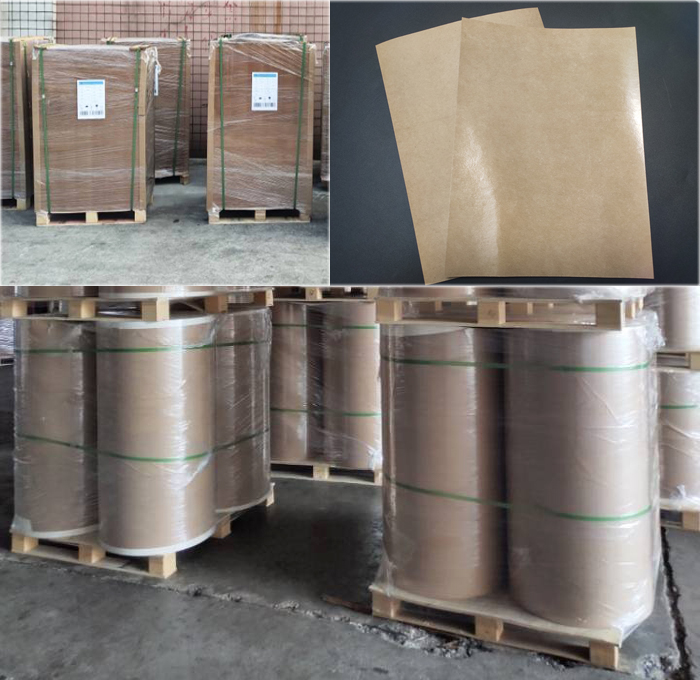 Greaseproof Non - Polluted Food Grade PE Coated Brown Kraft Paper For Packing Fast Food