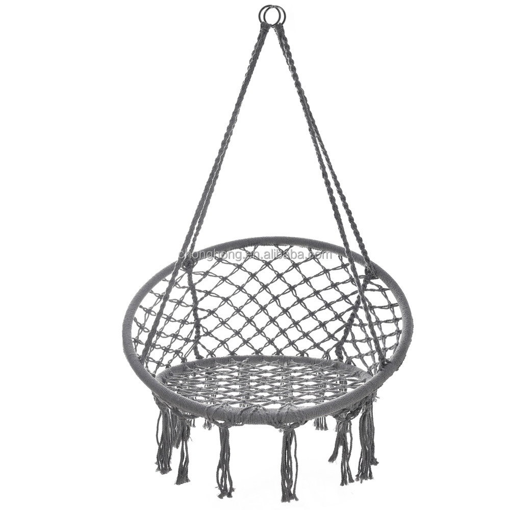 Hand Woven Macrame Cotton Rope Swing Chair Boho Hammock Hanging Chair Camping Hammock