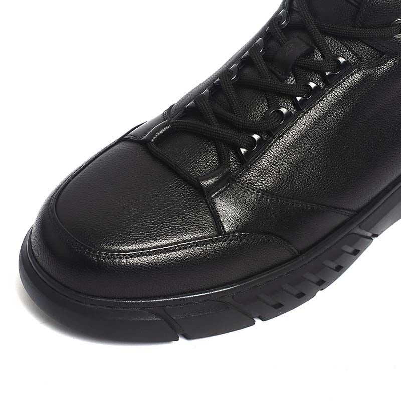 Fashionable Genuine Leather Lace Up Waterproof Boots