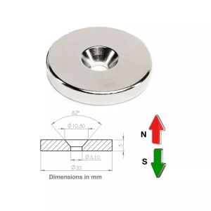 China Strong Countersunk Disc Magnets With Hole 350C High Temp Resistant on sale