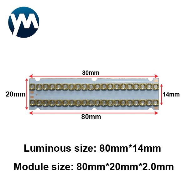 120W Curing UV Lamp Module 2.8A Current Quartz Lens Encapsulation