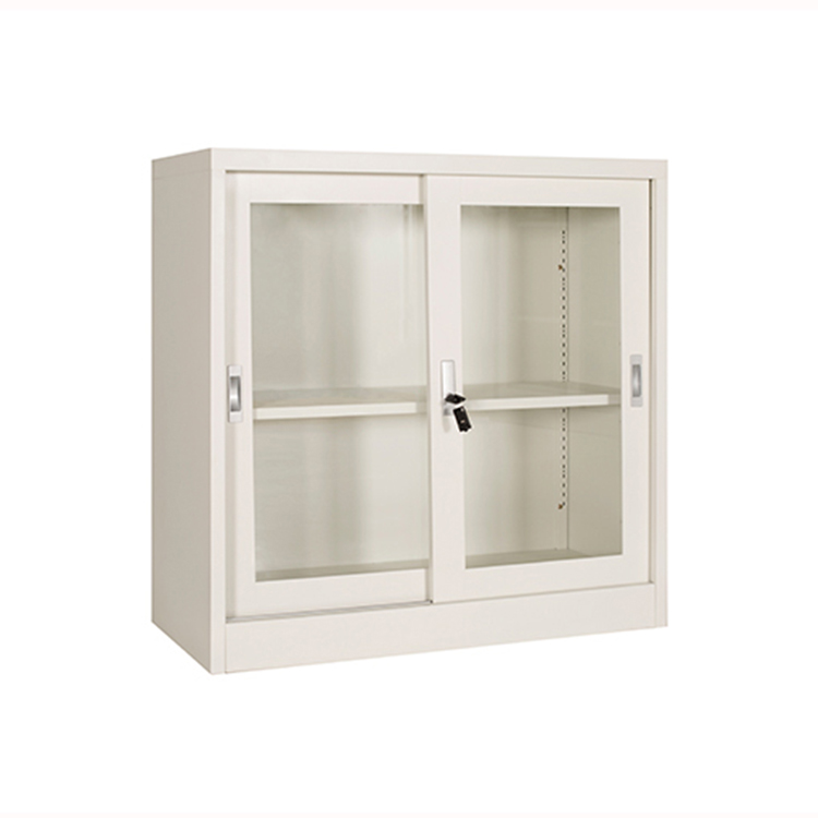 2 Sliding Door Vertical Metal Bookshelf Fireproof Filing Cabinet