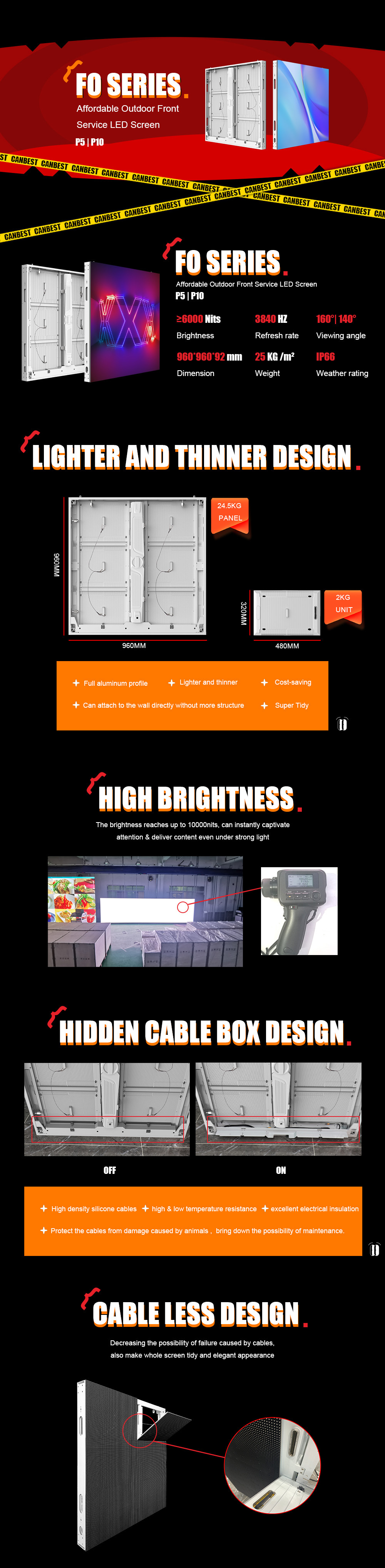 IP66 Outdoor Digital Sign , P8.8 Outdoor Led Display Screen