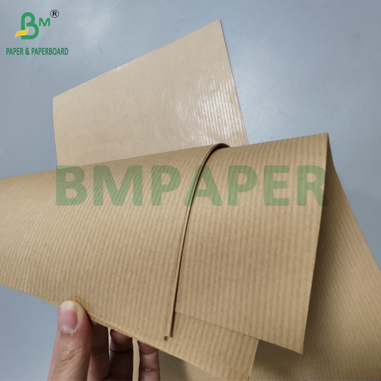 60gsm Unbleached Brown MG Ribbed Kraft Paper For Carrier Bags 762mm  x 300m