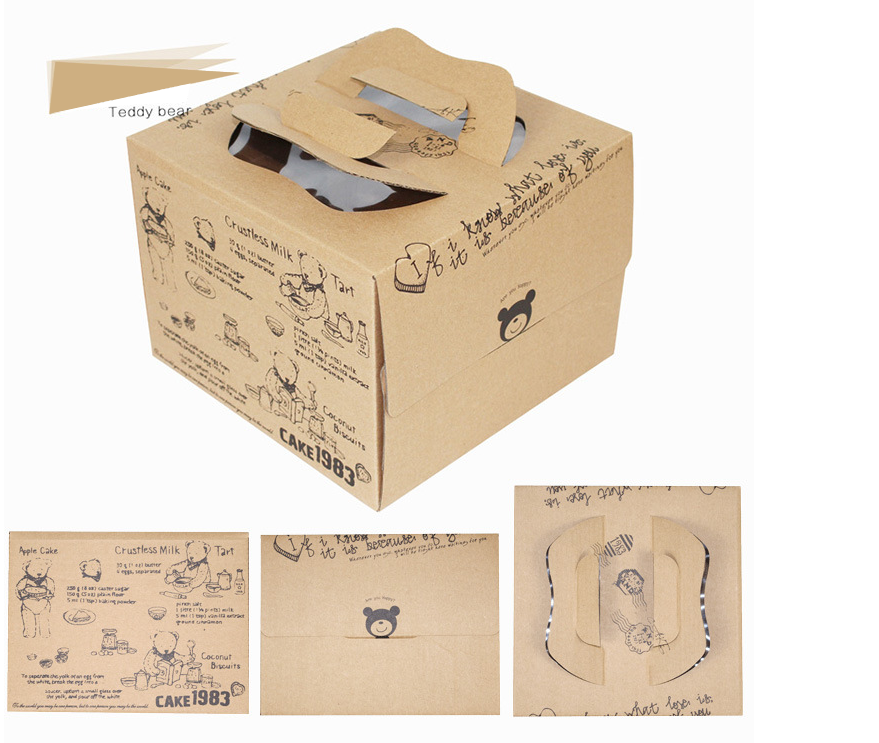 Recycled Paper Birthday Cake Box , Cake Packaging Box 25X25X0.4 Cm