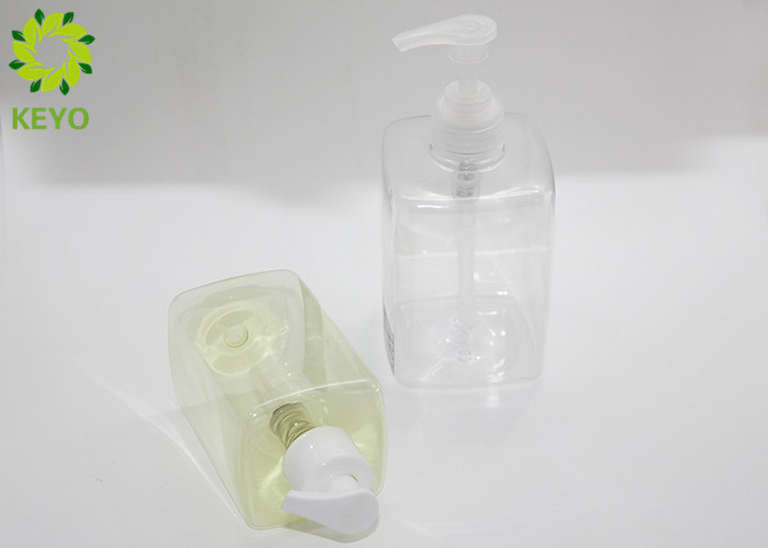 300ml PET Shampoo And Conditioner Bottles , Square Empty Pump Dispenser Bottles