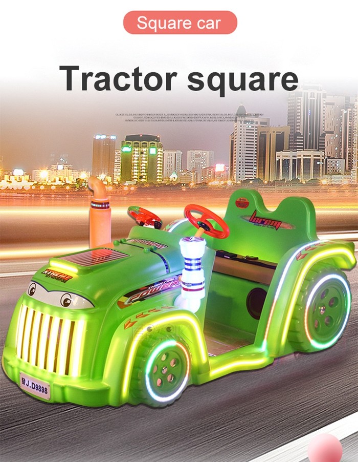 Outdoor Playground Coin Operated Tractor Square Drive Electric Luxury Bumper Cars