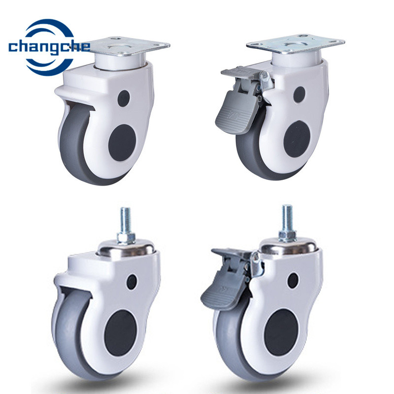 TPR 5 Inch Hospital Bed Caster Wheels 125kg Anti-Winding Locking Castor Wheel