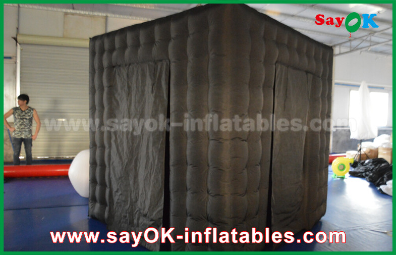 Inflatable Photo Studio 2 Doors Inflatable Photo Booth With LED Light Oxford Cloth 2.5m Black