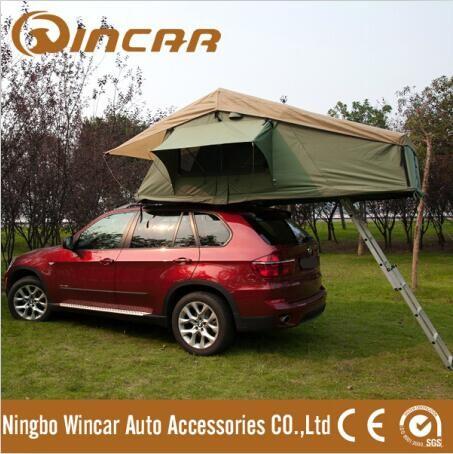 Quality 1.4m width 4x4 Waterproof polyester and ripstop canvas roof top tent from Ningbo Wincar for sale