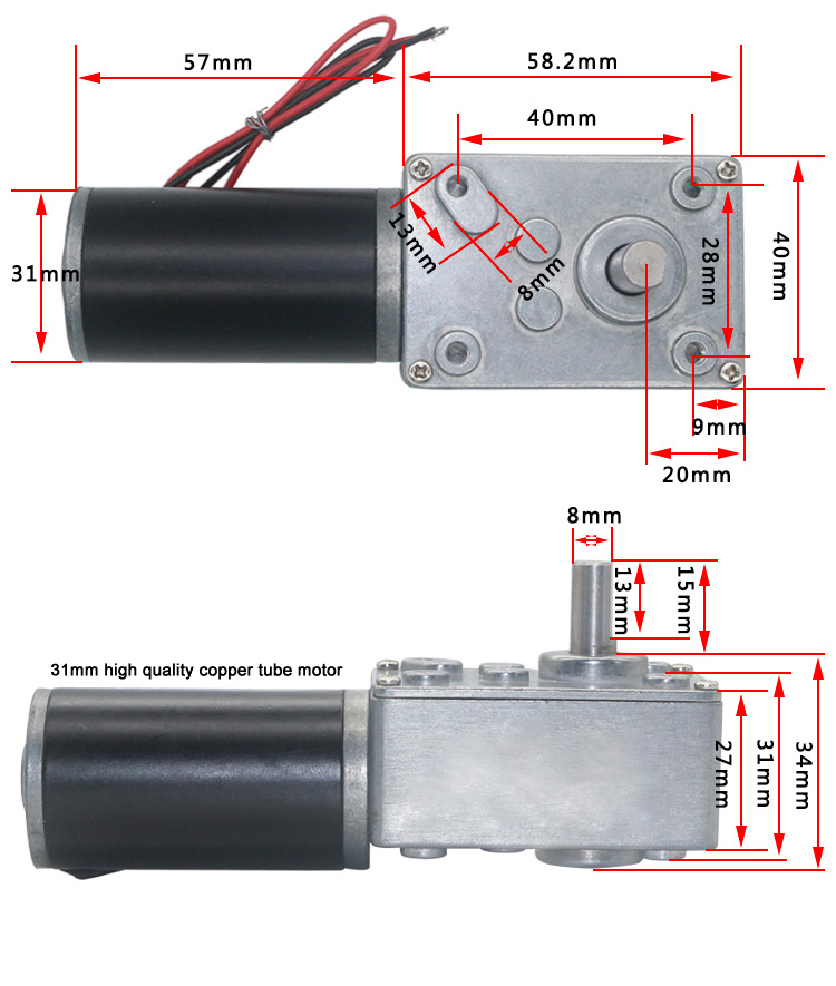 Faradyi Customized 370 Dc Micro Gear Motor 12V 180Rpm Vending Machine Gearbox Motor Worm Gear Motor
