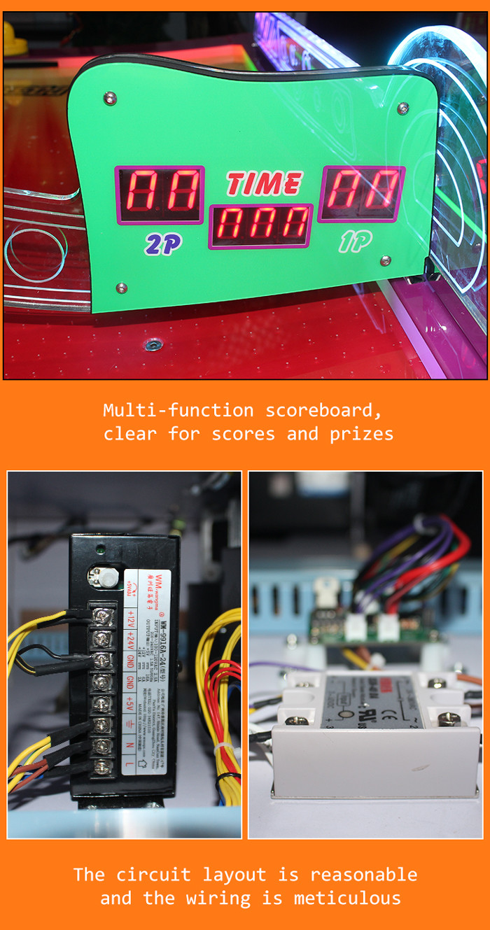 Curve Surfuce Air Hockey 2 Players Coin Operated Machine / Ticket Redemption Games