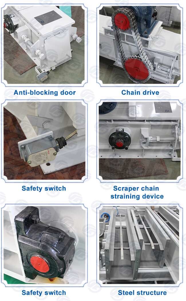 4mm Flat Bottom Scraper For Conveyor Belt Grain Chain Conveyor Belt Scraper Adjustment