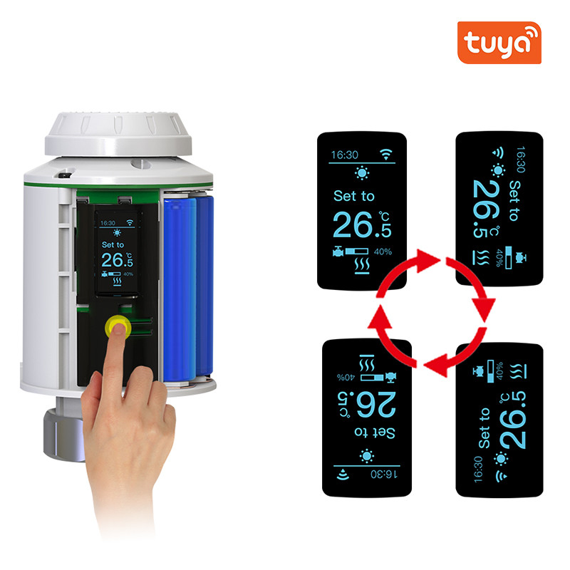 Glomarket Tuya Version Wi-Fi Smart Oled Display Screen Ultra-Quiet Programmable Thermostatic Radiator Valve
