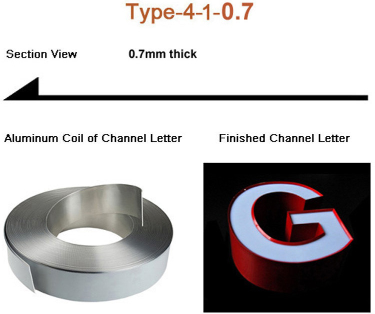 Color Channelume Aluminum Strip Mirror Aluminium Channel Letter Coil