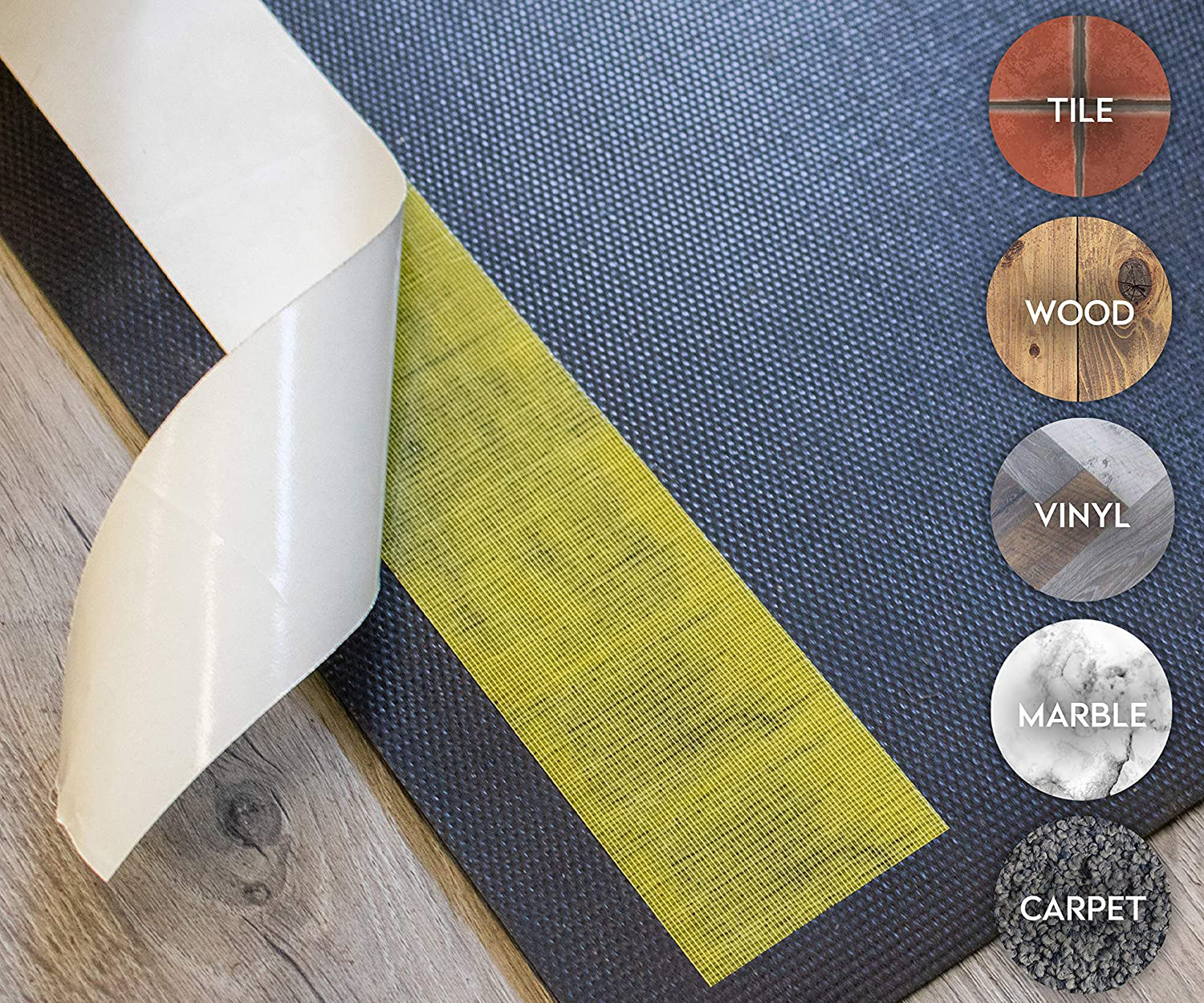 Yellow 2 Inches 30Y Double Sided Carpet Tape For Rugs , Mats , Pads , Runners