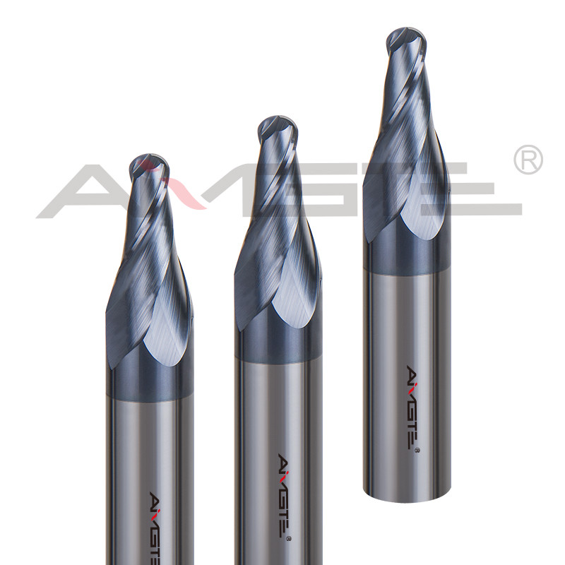 High Speed Carbide End Mill HRC45 Carbide Tapered Ball End Mill For CNC Metal Milling