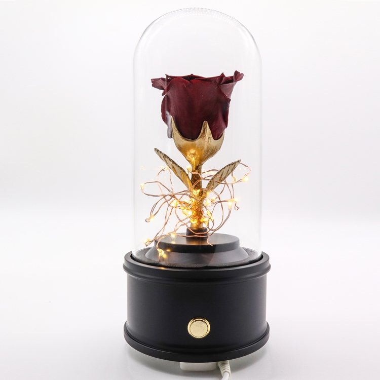 Beautiful Glass Dome Rose 65*44*65CM Perfect Wedding / Birthday Gift
