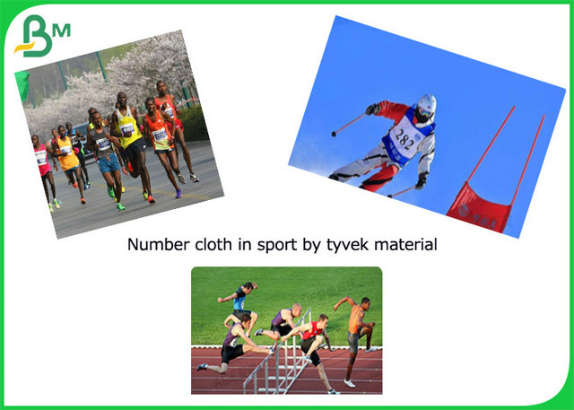 1073D 1082D White Inkjet Coated Tyvek Desktop Printing For Sport Number Cloth 