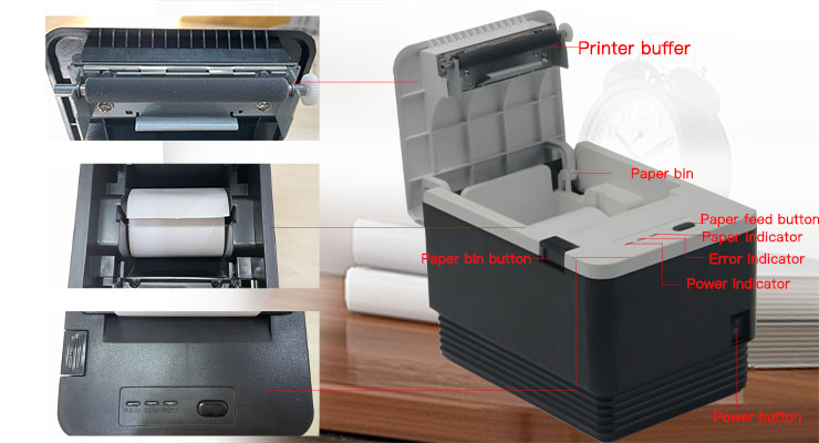 80mm Thermal Receipt Printer with Automatic Cutter and Multi-Language Support Stable