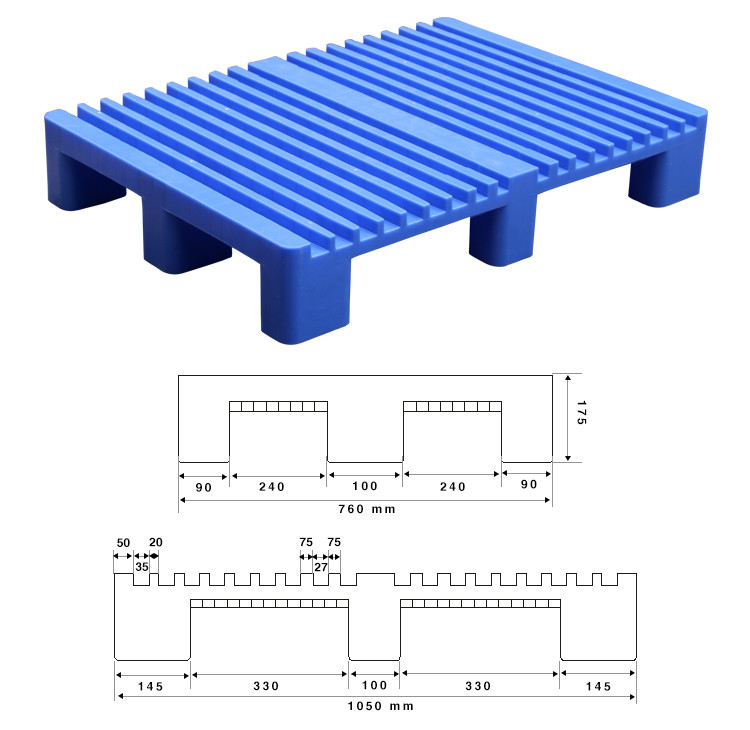 Non-Stop Deck Plastic Pallet & Tow Way Corrugated Top pallet Size:1050*760*175MM