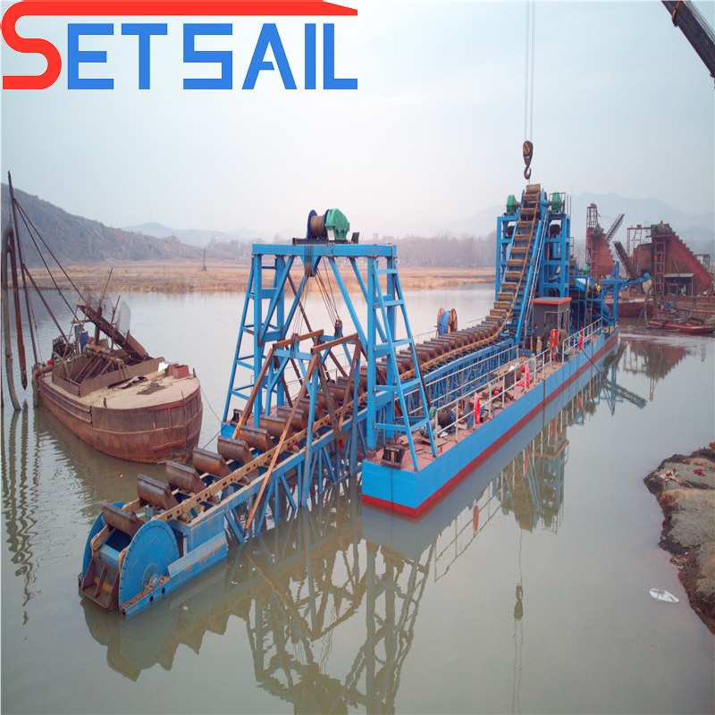 Bucket Chain River Gold and Diamond Equipment with Agitation Chute