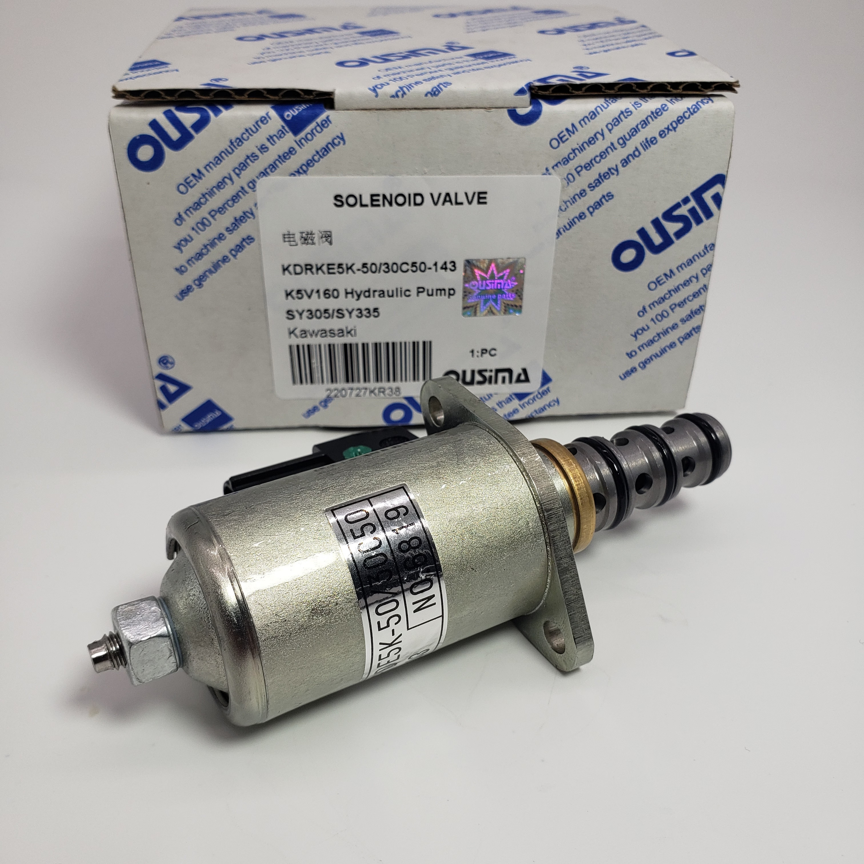 KDRKE5K-50/30C50-143 Solenoid Valve For Hydraulic Pump K5V160 KAWASAKI SANY SY305 SY335