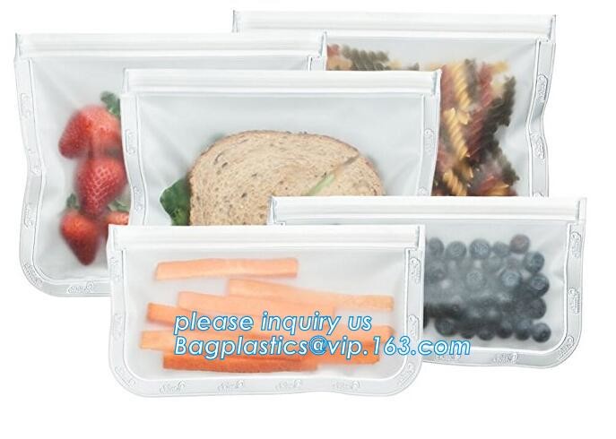 Food Grade Leakproof Fresh Large Zipper Freezer Reusable Silicone Food Preservation Storage Bags With bagplastic