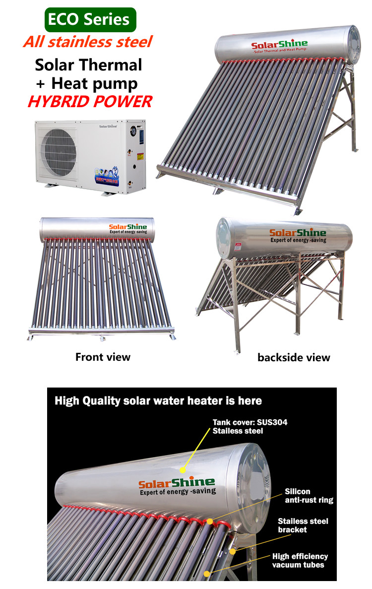 Safety Solar Heat Pump Water Heater , Solar Powered Heat Pump System