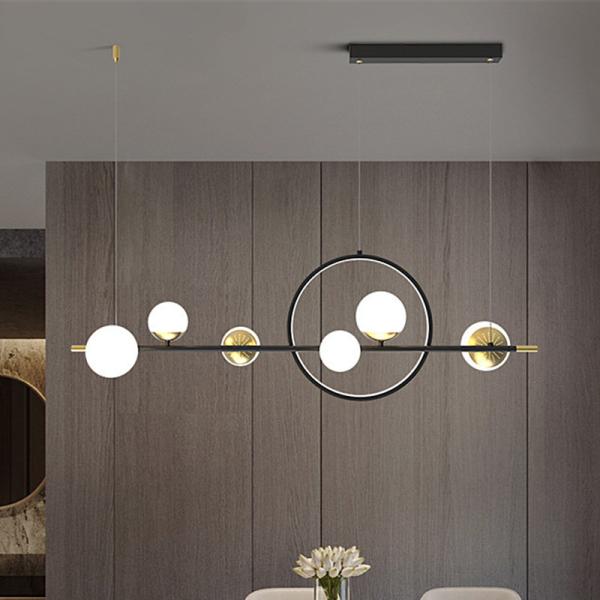 Postmodern glass ball chandelier flush mount circle led lamp Indoor black and