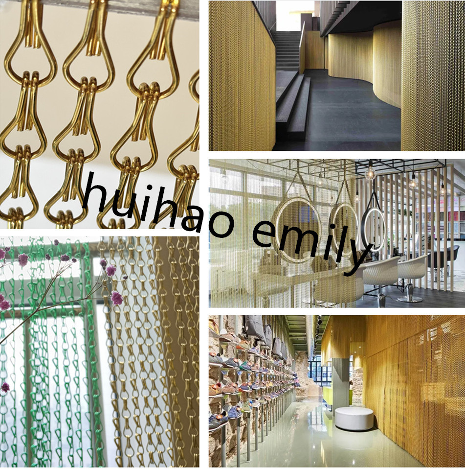 2mm Hook Link Type Metal Mesh Drapery Window Door Fly Curtain