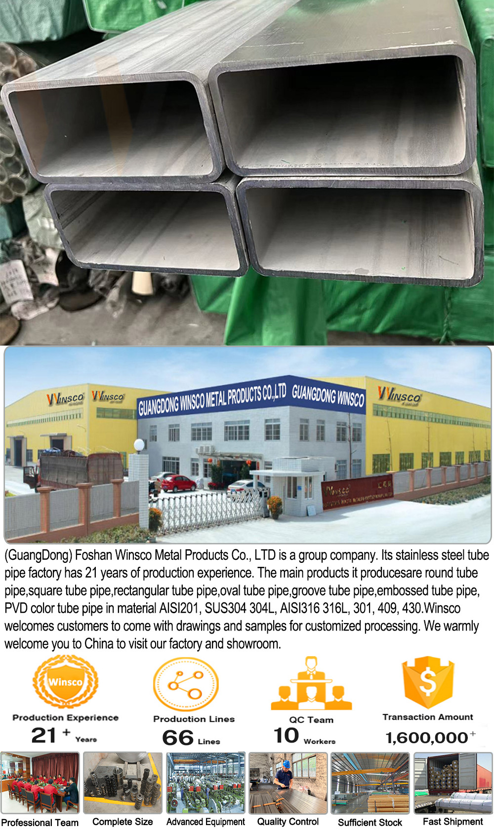 Corrosion Resistant Large Size Welded Inox Metal Pipe 201 304 316 Grade 150mmx300mm Stainless Steel Rectangular Tube