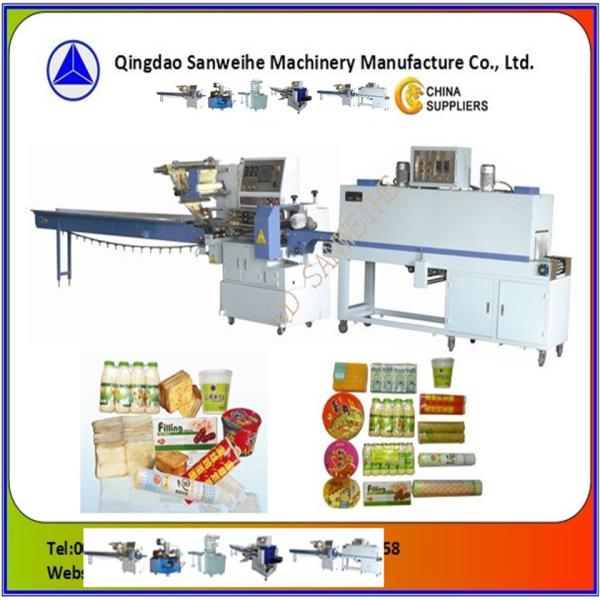 Stainless Steel Heating Noodle Packing Machine SWC 590 Shrink Wrapping Packing