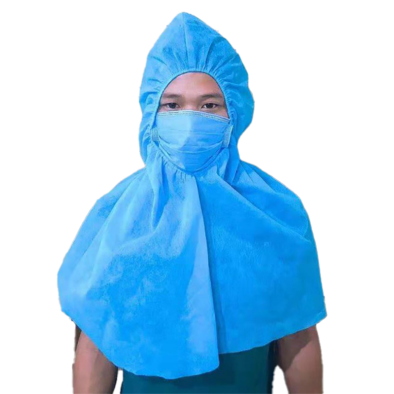 Micro Porous Disposable Head Neck Cover Non Woven Balaclava Hood With Cape