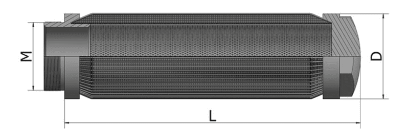 Stainless steel pleated cartridge type 6 specification diagram