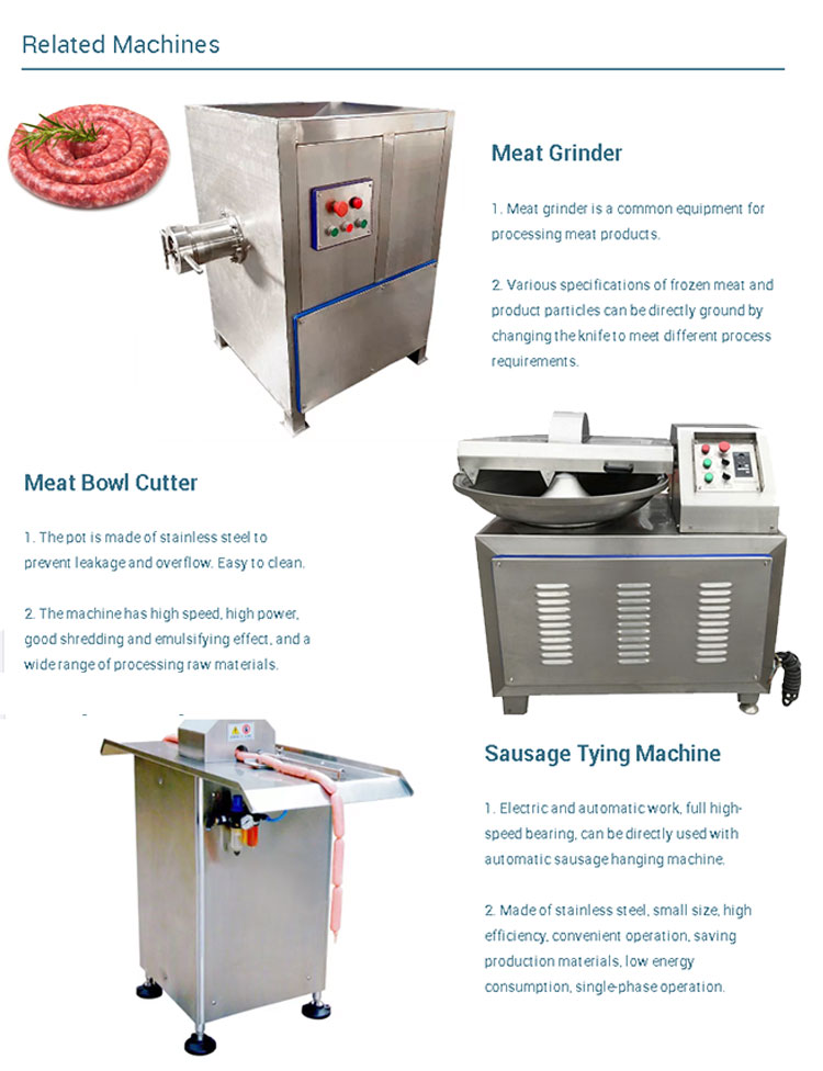 Hotdog Smoked Fish Ham Press Beef Sausage Production Line 304 Stainless Steel High Capacity