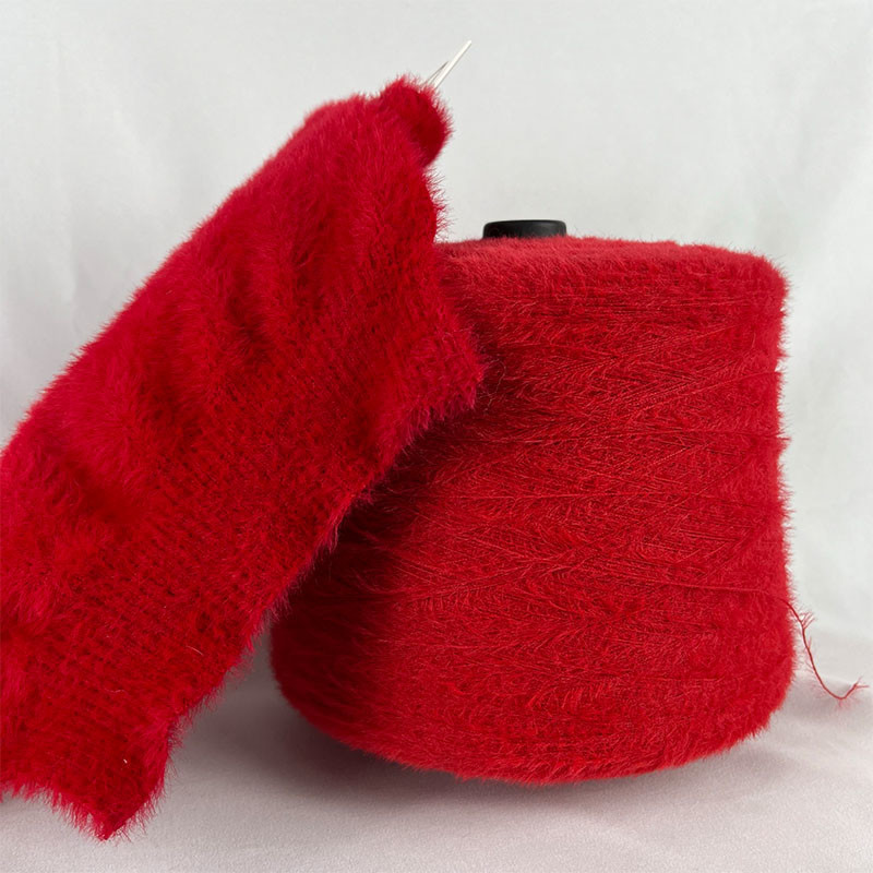 100% Polyester Imitated Fur Yarn For Making Warn And Soft Sweaters