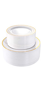 gold plastic plates