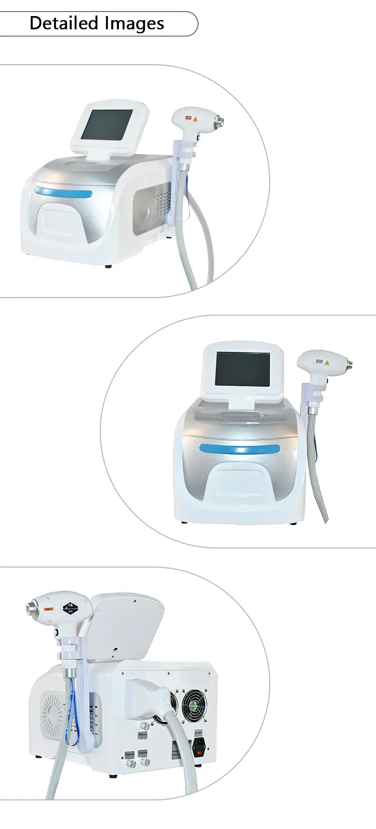Laser Type Diode Laser Hair Removal Machine with 15*15mm Spot Size