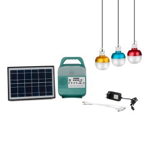 Dual USB Jack 10W Small Solar Lighting System With TF Card