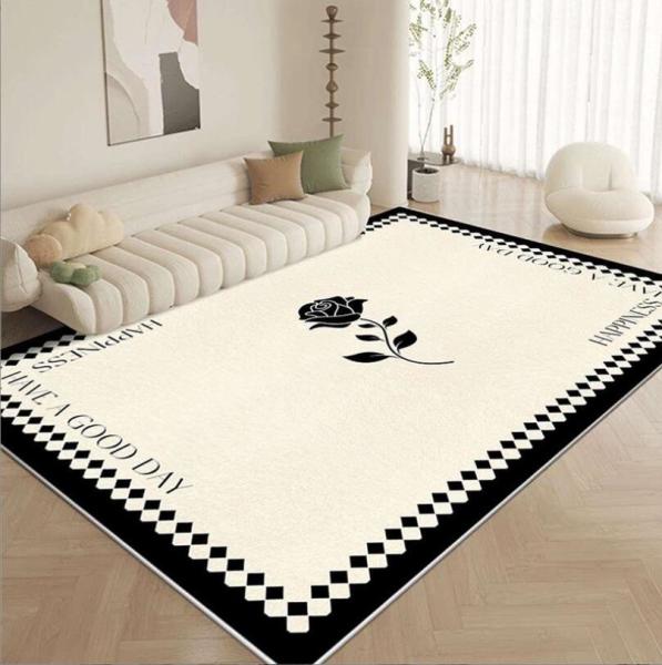 Fragrance Rectangle Living Room Floor Rugs Cashmere-Like Acrylic Yarns With
