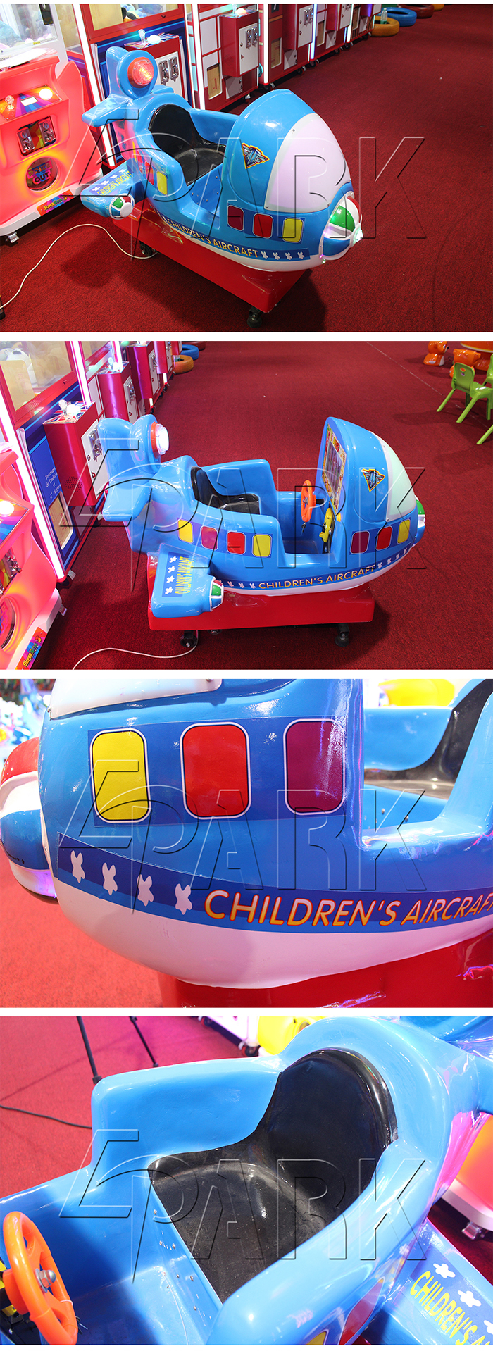Blue Plane Kiddy Ride Machine / Arcade Amusement Game Machine CE Certificate