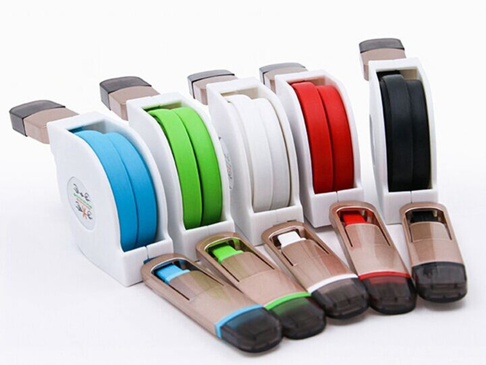 TPE 2 In 1 Retractable USB Extension Cable Micro Sync For IPhone 7 Samsung S6 Samsung Note