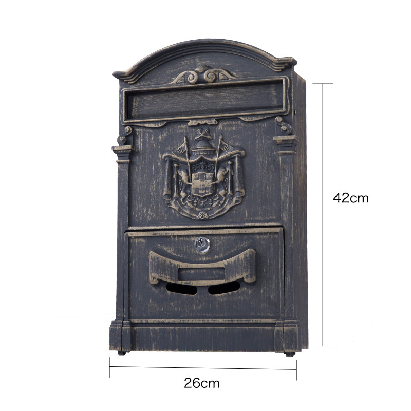Decorative Outdoor Security Aluminum Mailbox , Wall Mounted Waterproof Letterbox